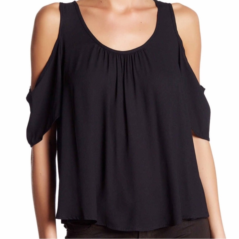 Lush Black Cut Out Relaxed Blouse